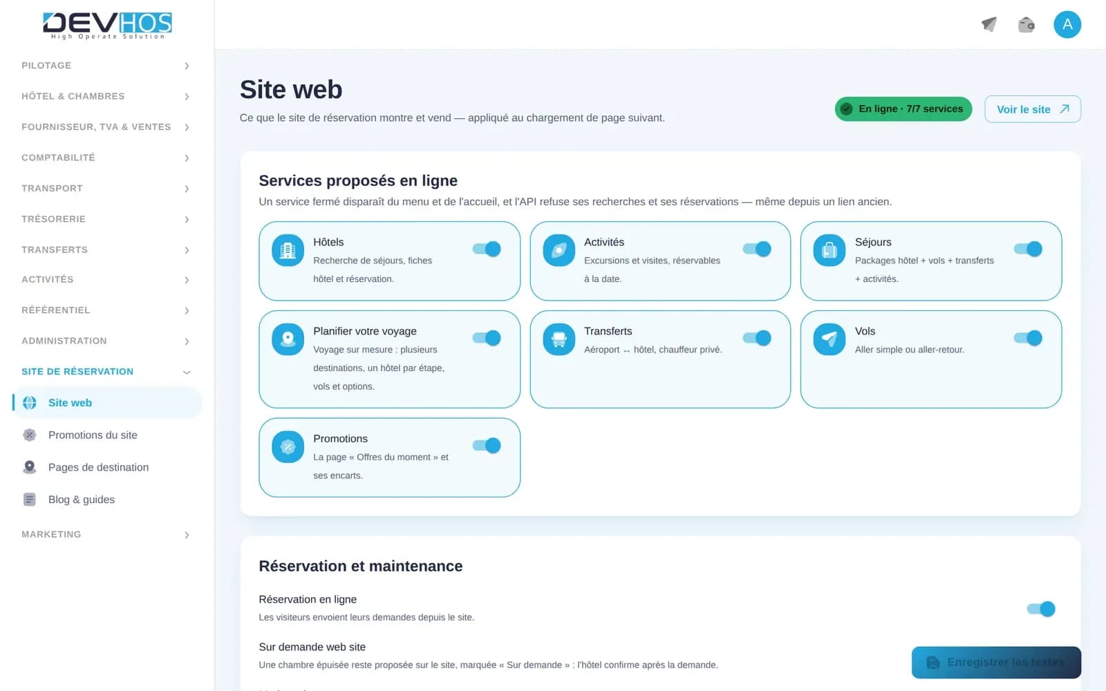 Devhost Travel — Site de réservation