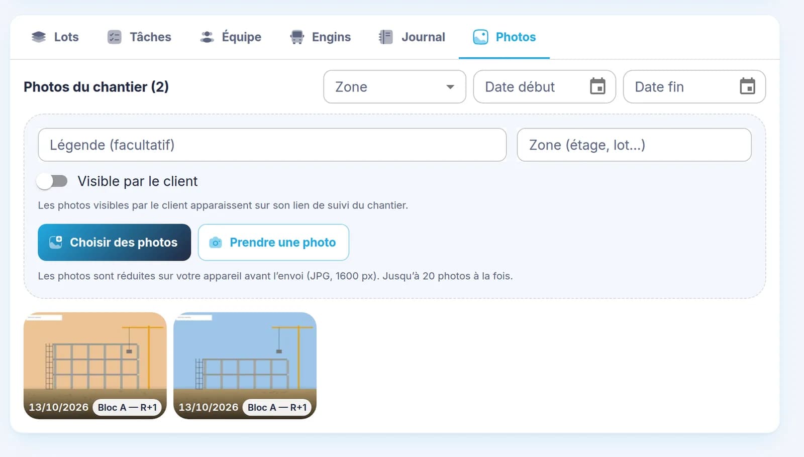 Immo — Photos de chantier