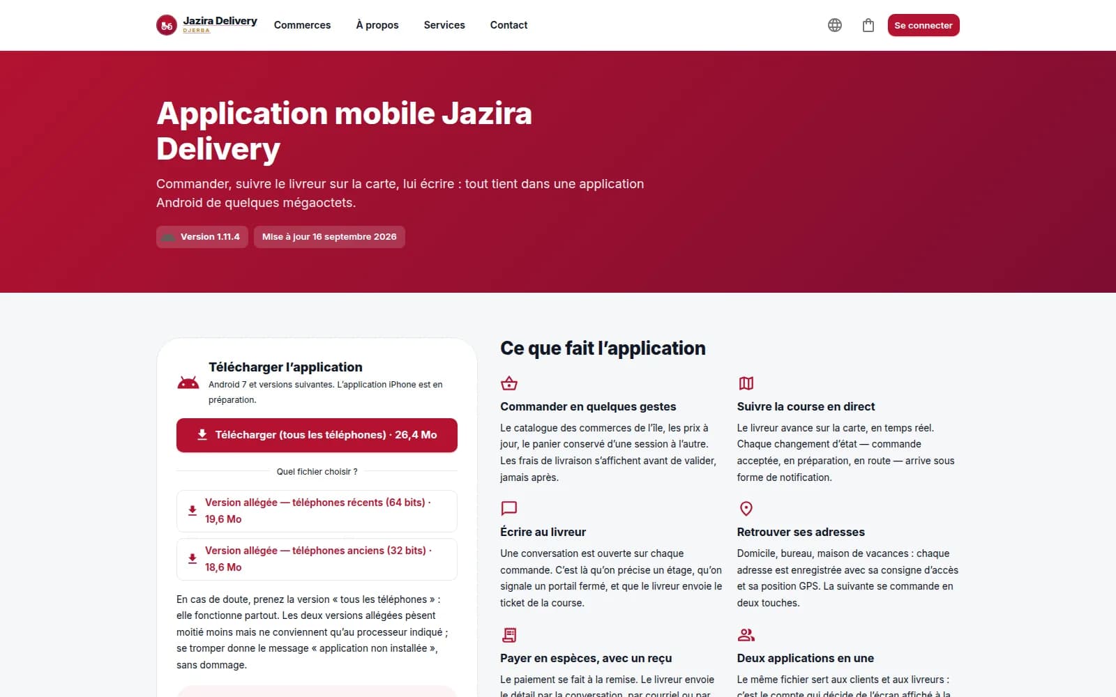 Jazira Delivery — Application mobile