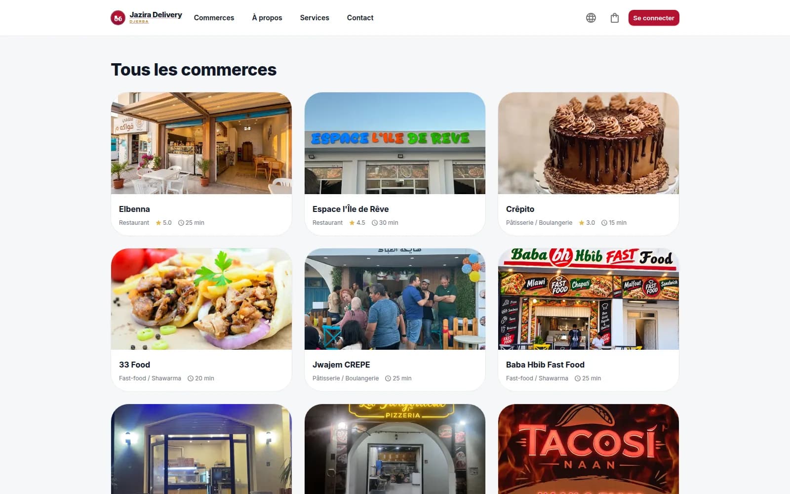 Jazira Delivery — Commerces partenaires