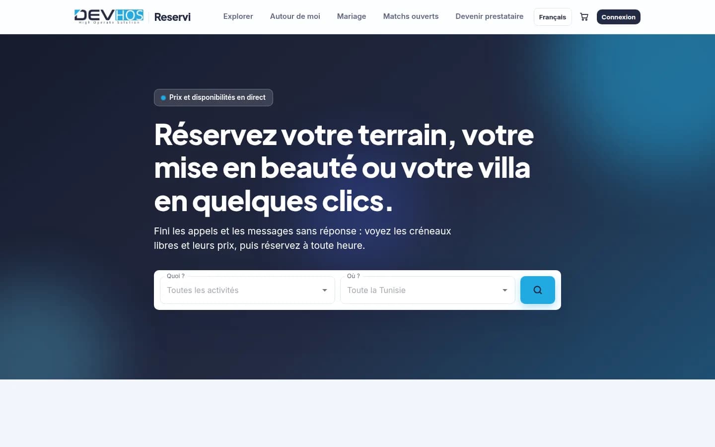 Reservi — Accueil du site